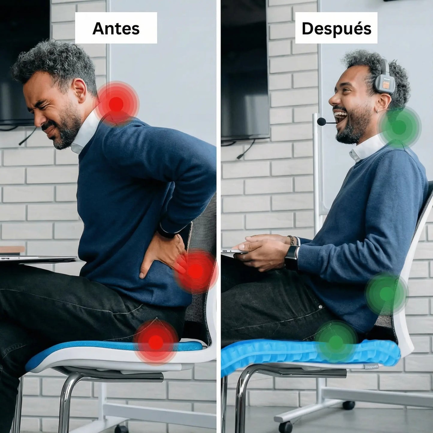 ErgoGel™ Cojín Ortopédico de Gel [Confort para la Columna y el Cóccix]