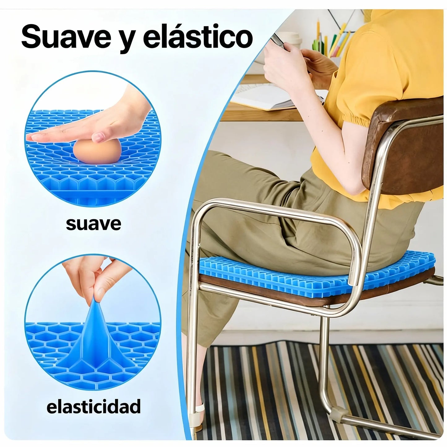 ErgoGel™ Cojín Ortopédico de Gel [Confort para la Columna y el Cóccix]