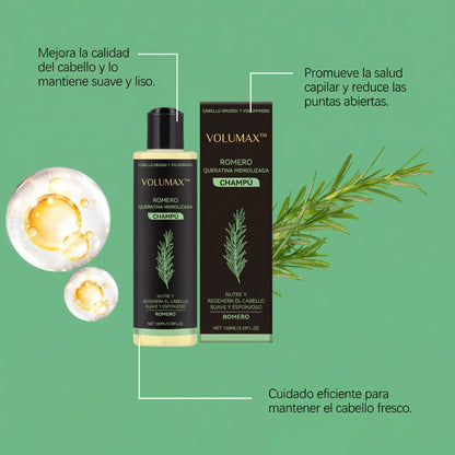 Volumax™ Shampoo con Queratina y Romero [Cabello Más Denso y Suave]