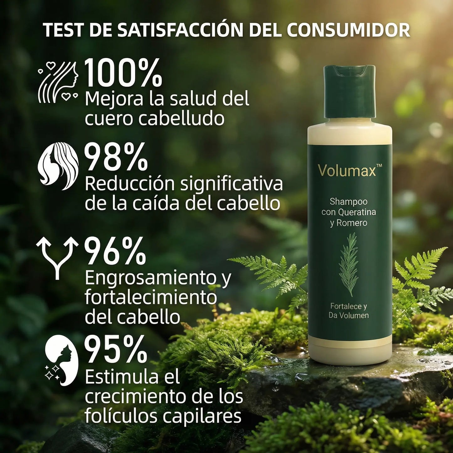 Volumax™ Shampoo con Queratina y Romero [Cabello Más Denso y Suave]